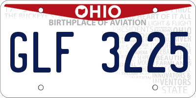 OH license plate GLF3225