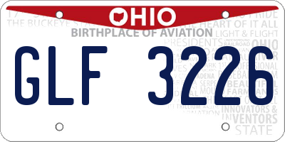 OH license plate GLF3226