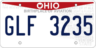 OH license plate GLF3235