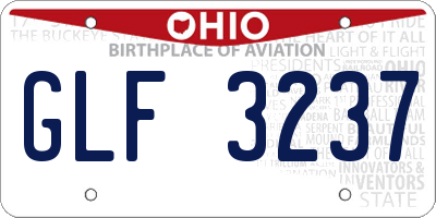 OH license plate GLF3237