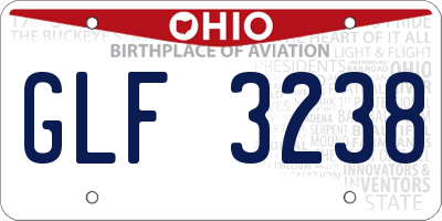 OH license plate GLF3238