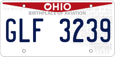 OH license plate GLF3239