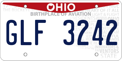OH license plate GLF3242