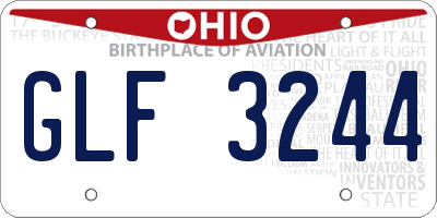 OH license plate GLF3244