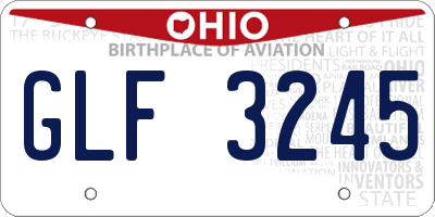 OH license plate GLF3245