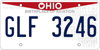 OH license plate GLF3246