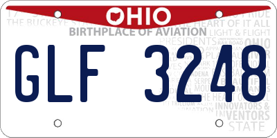 OH license plate GLF3248