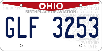 OH license plate GLF3253