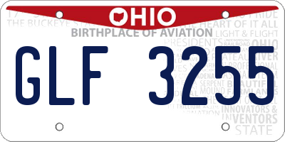 OH license plate GLF3255