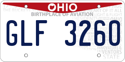 OH license plate GLF3260