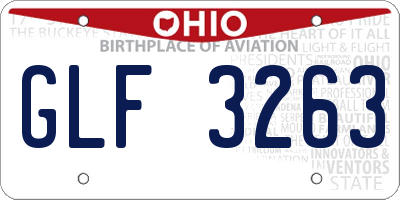 OH license plate GLF3263