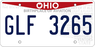 OH license plate GLF3265
