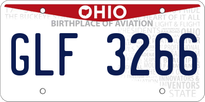 OH license plate GLF3266
