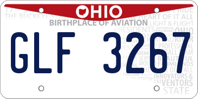 OH license plate GLF3267