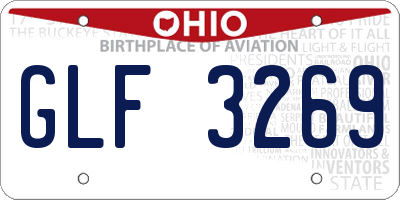 OH license plate GLF3269