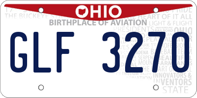 OH license plate GLF3270