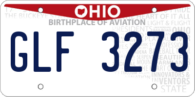 OH license plate GLF3273