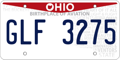 OH license plate GLF3275