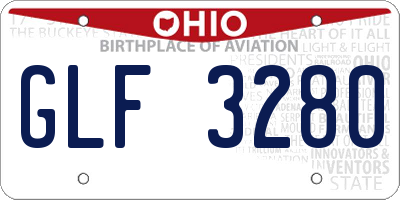 OH license plate GLF3280