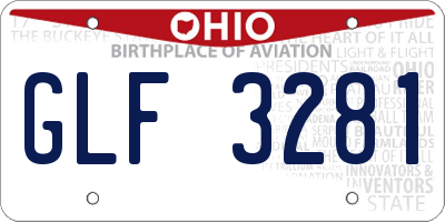 OH license plate GLF3281