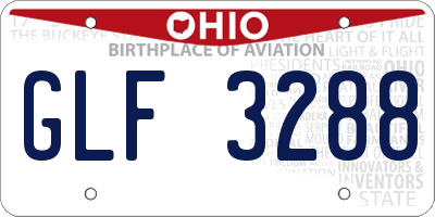 OH license plate GLF3288