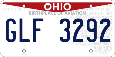 OH license plate GLF3292