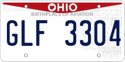OH license plate GLF3304