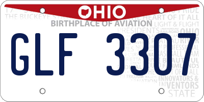 OH license plate GLF3307
