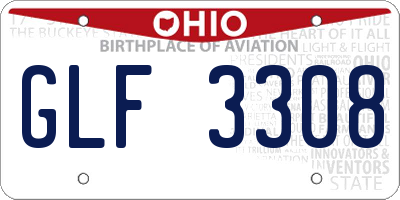 OH license plate GLF3308