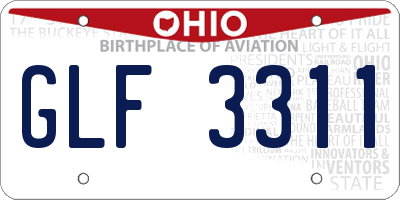 OH license plate GLF3311