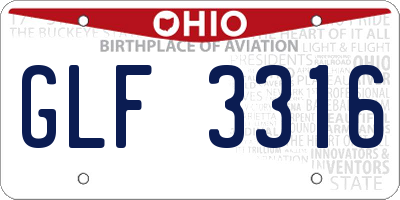 OH license plate GLF3316