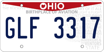 OH license plate GLF3317