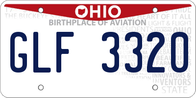 OH license plate GLF3320