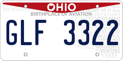 OH license plate GLF3322