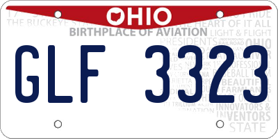 OH license plate GLF3323