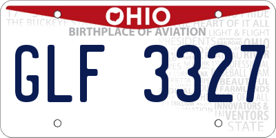 OH license plate GLF3327