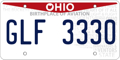 OH license plate GLF3330