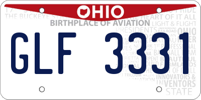 OH license plate GLF3331