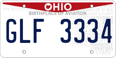 OH license plate GLF3334