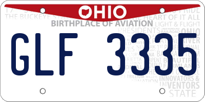 OH license plate GLF3335