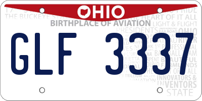 OH license plate GLF3337