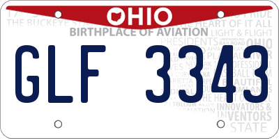 OH license plate GLF3343