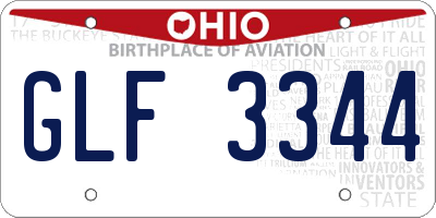 OH license plate GLF3344