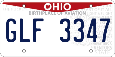 OH license plate GLF3347