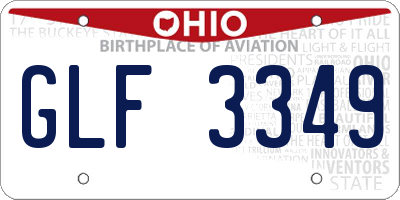 OH license plate GLF3349