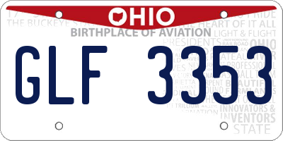 OH license plate GLF3353