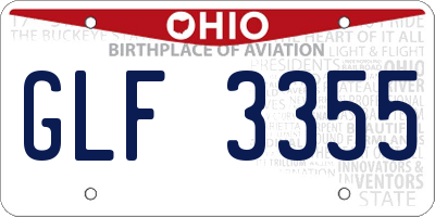 OH license plate GLF3355