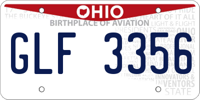 OH license plate GLF3356