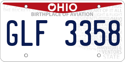 OH license plate GLF3358