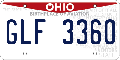 OH license plate GLF3360